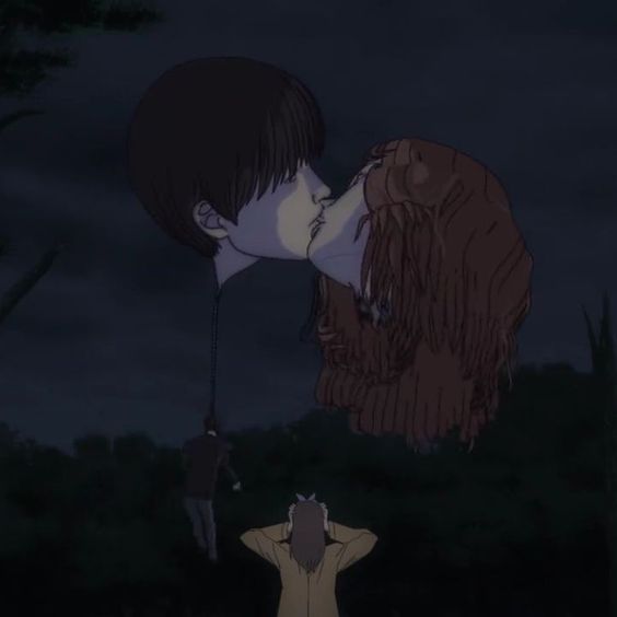 Image de l'adaptation Netflix épisode 3, passage avec les visages humains en ballon