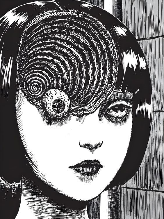 Image d'un dessin spiral de l'auteur Junji Itō